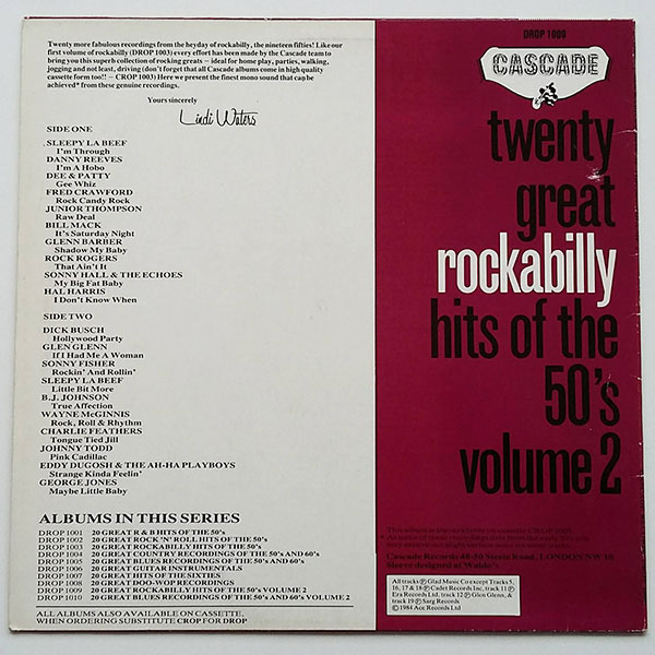 Various - 20 Great Rockabilly Hits Of The 50's Volume 2 - Obrázek 2