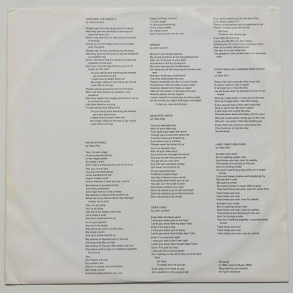 John Lennon & Yoko Ono - Double Fantasy - Obrázek 3