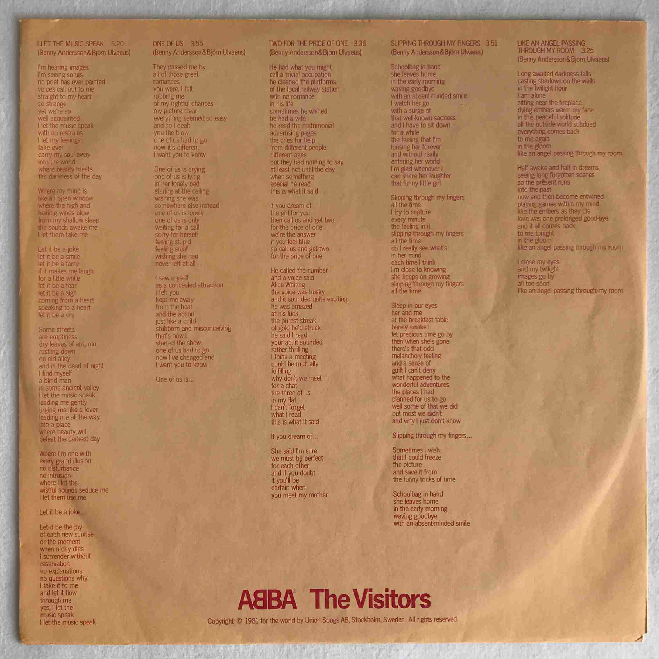 ABBA - The Visitors - Obrázek 3