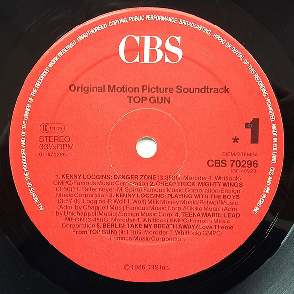 Various - Top Gun (Original Motion Picture Soundtrack) - Obrázek 4