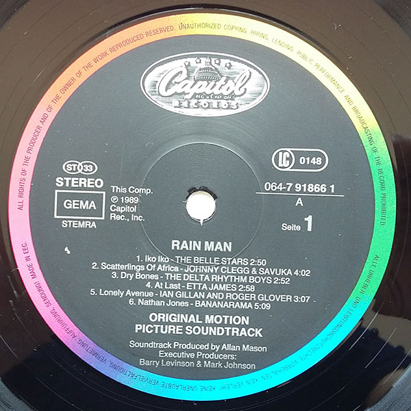 Rain Man (Original Motion Picture Soundtrack) - Obrázek 3