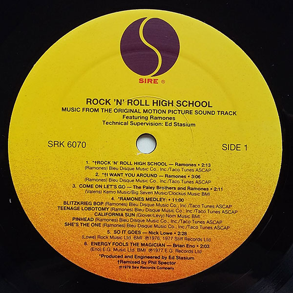 Various - Rock 'N' Roll High School - Music From The Original Motion Picture Sound Track Of - Obrázek 3