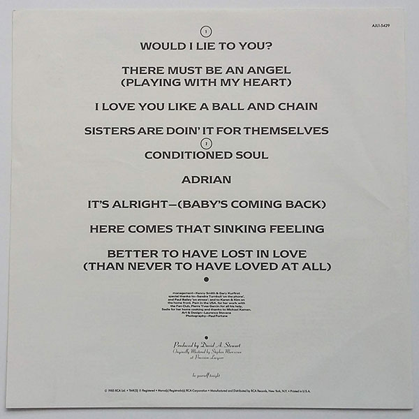 Eurythmics - Be Yourself Tonight - Obrázek 5