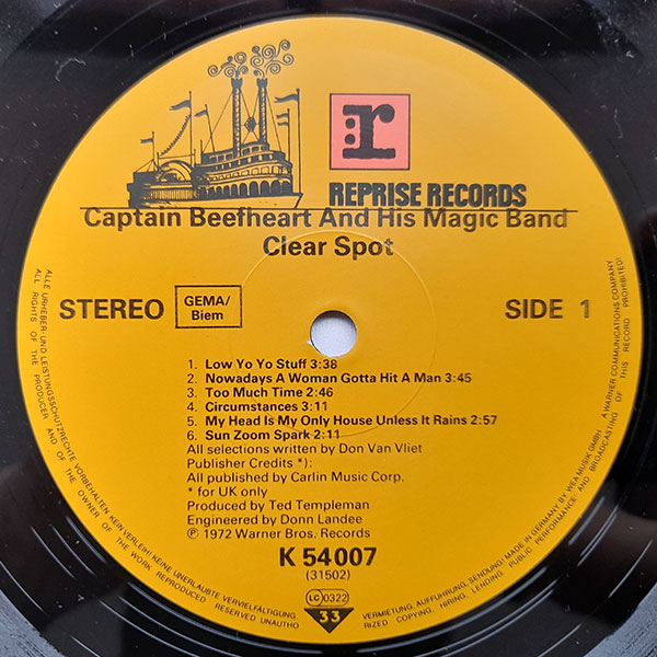 Captain Beefheart and The Magic Band - Clear Spot - Obrázek 3