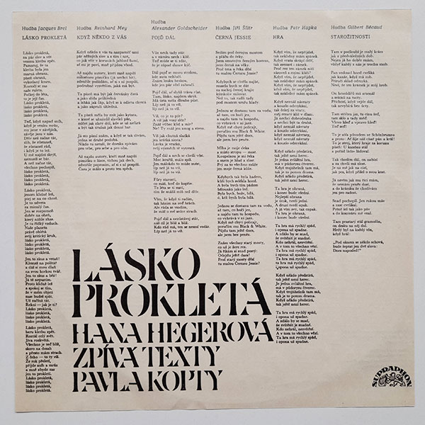 Hana Hegerová, Pavel Kopta - Lásko Prokletá (Hana Hegerová Zpívá Texty Pavla Kopty) - Obrázek 3