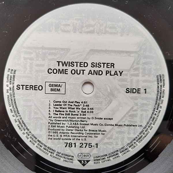 Twisted Sister - Come Out and Play - Obrázek 6