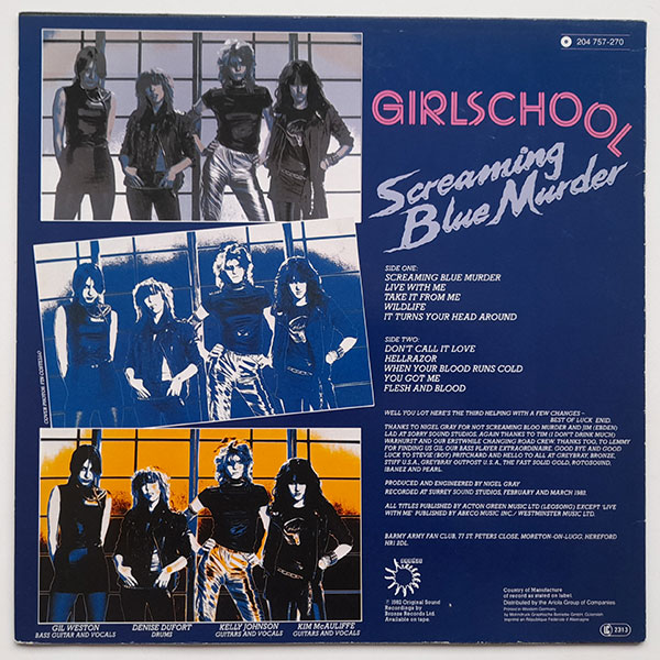 Girlschool - Screaming Blue Murder - Obrázek 2