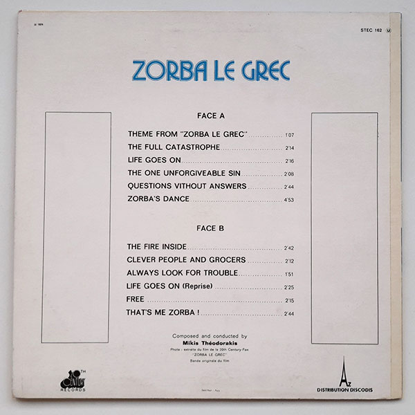 Mikis Theodorakis - Zorba Le Grec (Bande Originale Du Film) - Obrázek 3