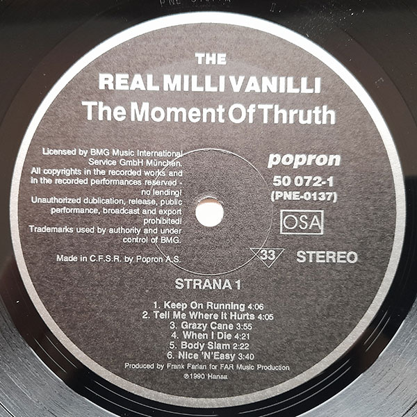 The Real Milli Vanilli - The Moment Of Truth - The 2nd Album - Obrázek 4