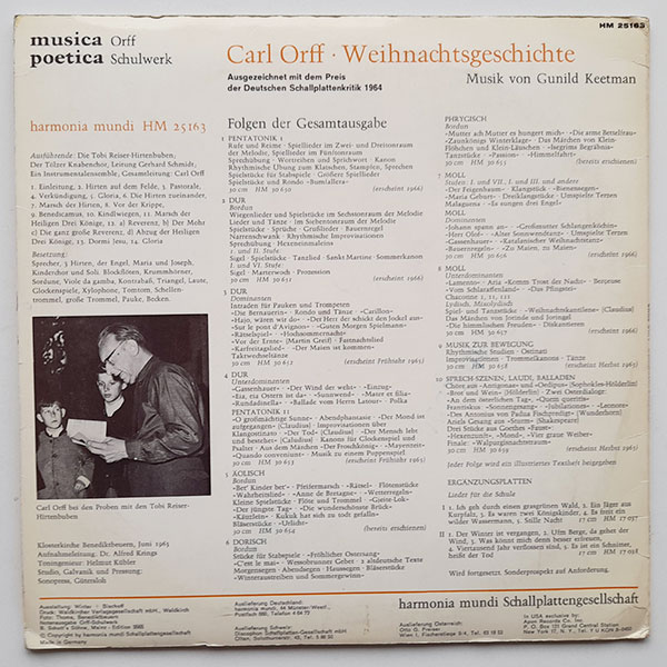 Carl Orff, Gunild Keetman - Weihnachtsgeschichte (Musica Poetica: Orff Schulwerk) - Obrázek 2