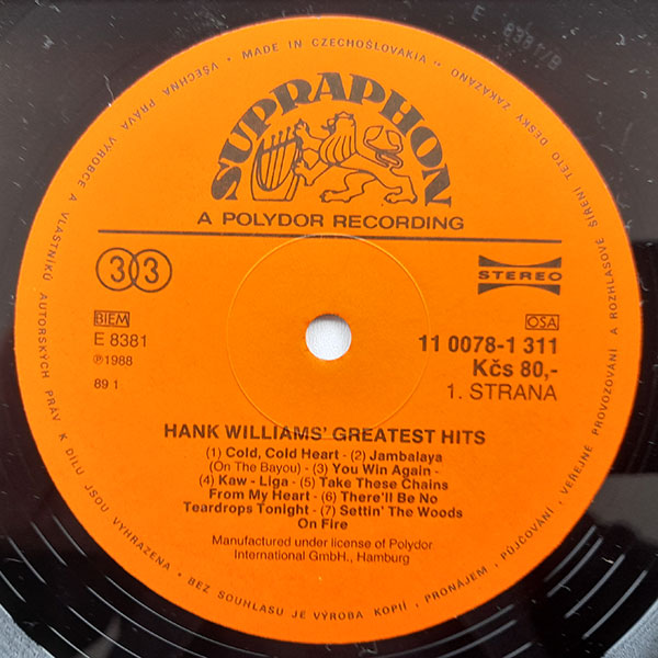 Hank Williams - Hank Williams' Greatest Hits (14 Of Hank's All-Time Best) - Obrázek 3