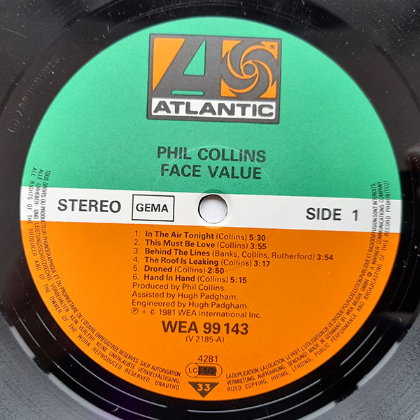 Phil Collins - Face Value - Obrázek 4
