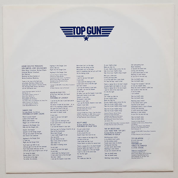 Various - Top Gun (Original Motion Picture Soundtrack) - Obrázek 3