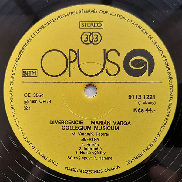 Marián Varga, Collegium Musicum - Divergencie - Obrázek 4