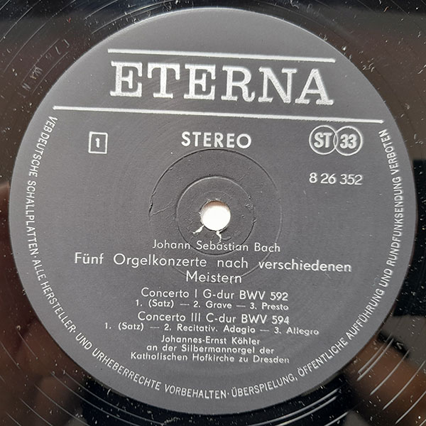 Bach - Johannes-Ernst Köhler - Orgelwerke 21 (Fünf Orgelkonzerte Nach Verschiedenen Meistern BWV 592—596) - Obrázek 3