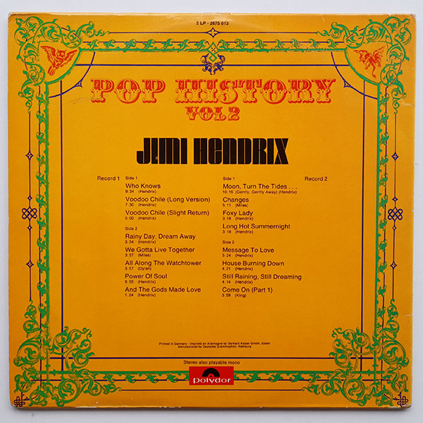 Jimi Hendrix - Pop History Vol 2 - Obrázek 2