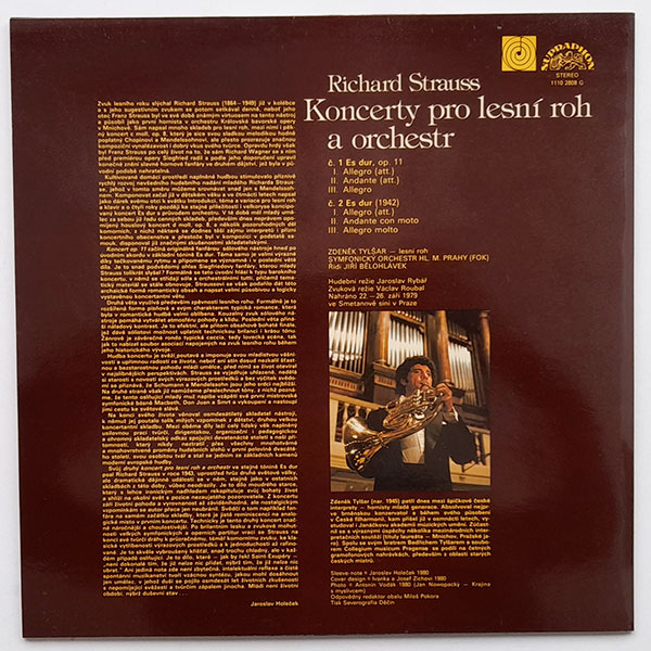 Zdeněk Tylšar, Jiří Bělohlávek, The Prague Symphony Orchestra - Richard Strauss. Concertos For French Horn And Orchectra - Obrázek 2