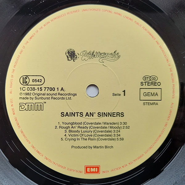 Whitesnake - Saints & Sinners - Obrázek 3
