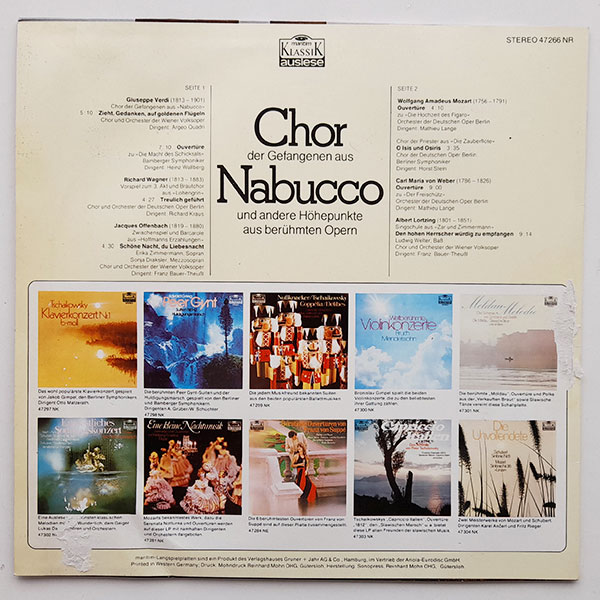 Various - Chor Der Gefangenen Aus Nabucco Und Andere Höhepunkte Aus Berühmten Opern - Obrázek 2
