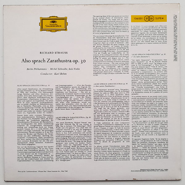 R. Strauss - Berliner Philharmoniker, Karl Böhm – Also Sprach Zarathustra, Op. 30 - Obrázek 2