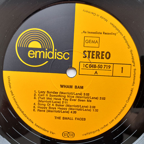 Small Faces - Wham Bam! - Obrázek 4