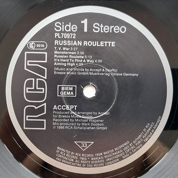 Accept - Russian Roulette - Obrázek 4