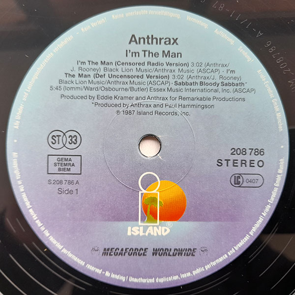 Anthrax - I´m The Man - Obrázek 3