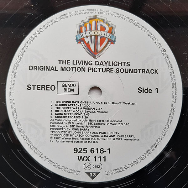 John Barry - The Living Daylights (Original Motion Picture Soundtrack) - Obrázek 3
