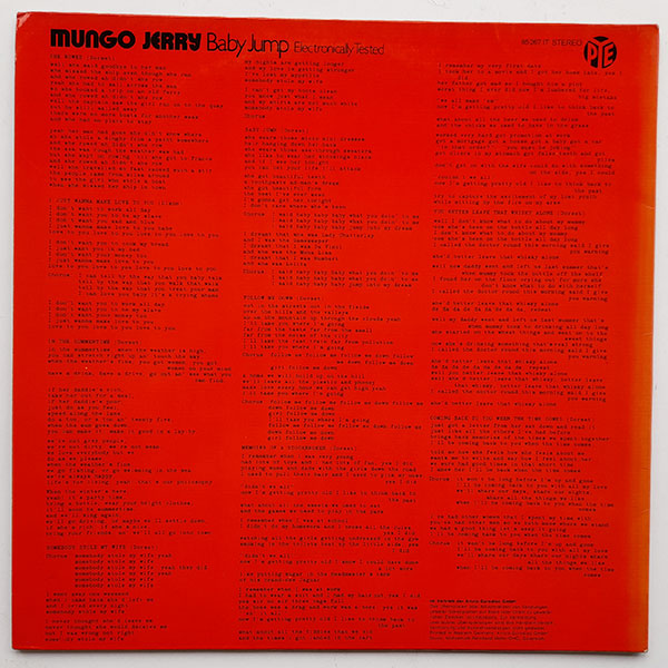 Mungo Jerry - Baby Jump (Electronically Tested) - Obrázek 2