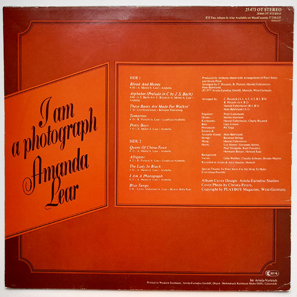 Amanda Lear - I Am A Photograph - Obrázek 2