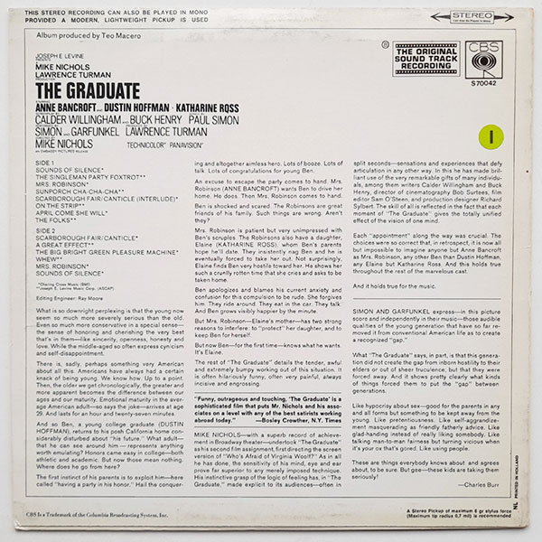 Simon & Garfunkel, David Grusin - The Graduate (The Original Soundtrack) - Obrázek 2