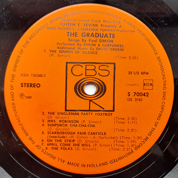 Simon & Garfunkel, David Grusin - The Graduate (The Original Sound Track Recording) - Obrázek 4