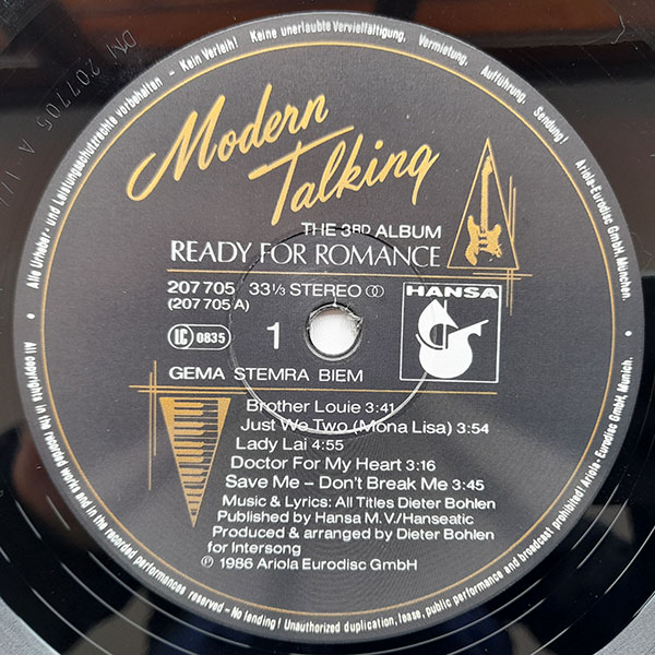 Modern Talking - Ready For Romance - The 3rd Album - Obrázek 5