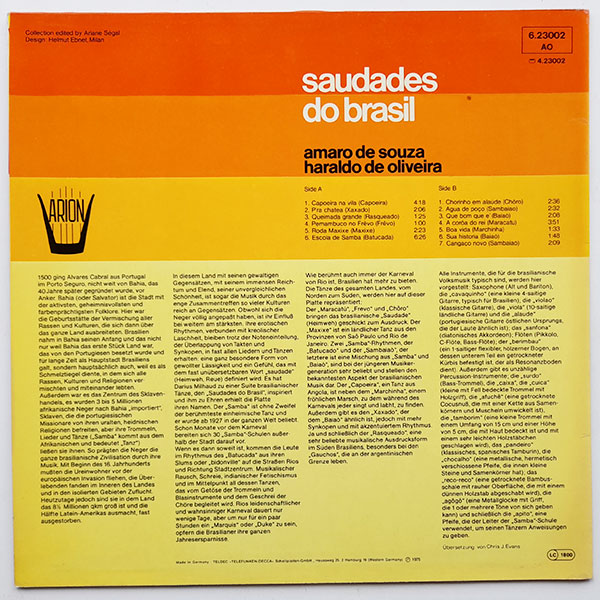 Amaro De Souza / Haraldo De Oliveira - Saudades Do Brasil - Obrázek 2