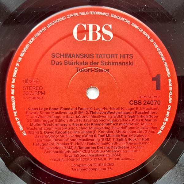 Various - Schimanskis Tatort Hits - Obrázek 3