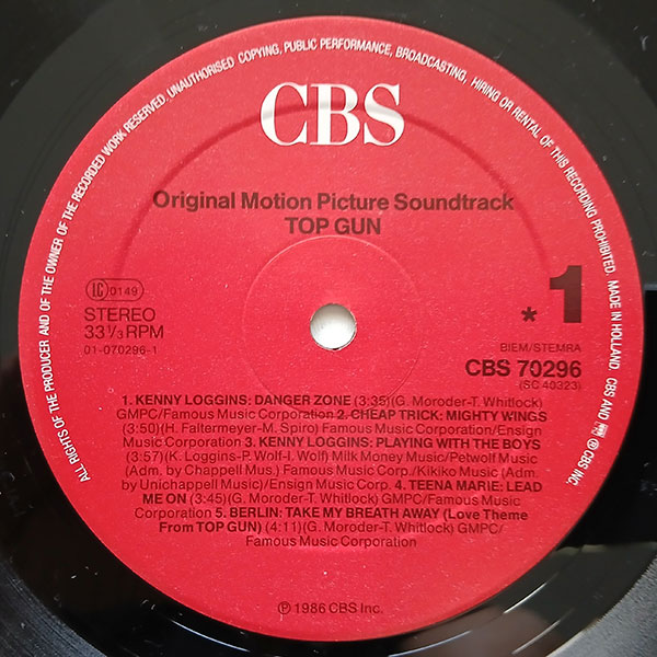 Various - Top Gun (Original Motion Picture Soundtrack) - Obrázek 4