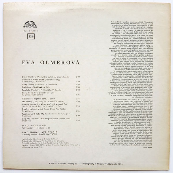 Eva Olmerová & The Traditional Jazz Studio - Eva Olmerová - Obrázek 2