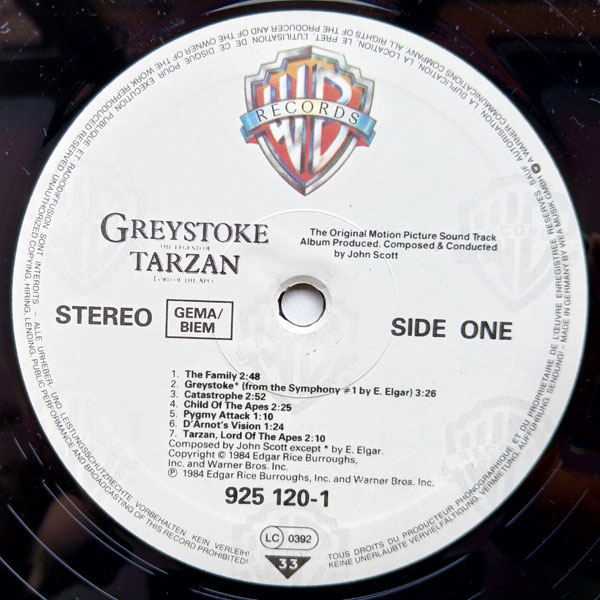 John Scott And The Royal Philharmonic Orchestra - Greystoke : The Legend Of Tarzan, Lord Of The Apes - Obrázek 3