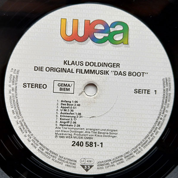 Klaus Doldinger – Das Boot (Die Original Filmmusik) - Obrázek 3