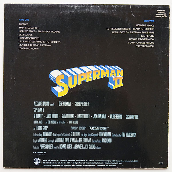 Ken Thorne, John Williams - Superman II (Original Sound Track) - Obrázek 2