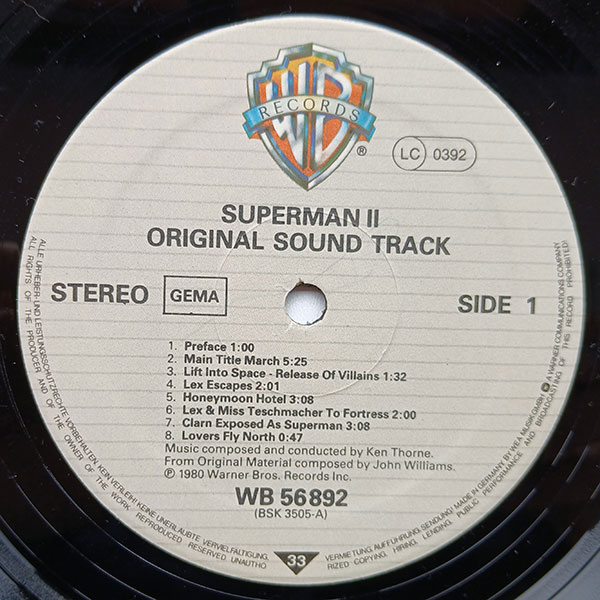 Ken Thorne, John Williams - Superman II (Original Sound Track) - Obrázek 3