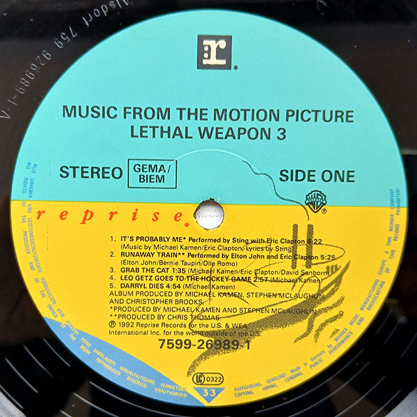 Various, Michael Kamen - Lethal Weapon 3 (Music From The Motion Picture) - Obrázek 3