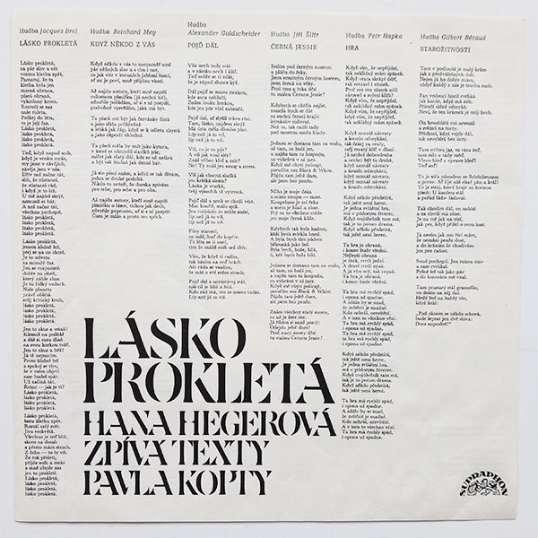 Hana Hegerová, Pavel Kopta - Lásko prokletá (Hana Hegerová Zpívá texty Pavla Kopty) - Obrázek 3
