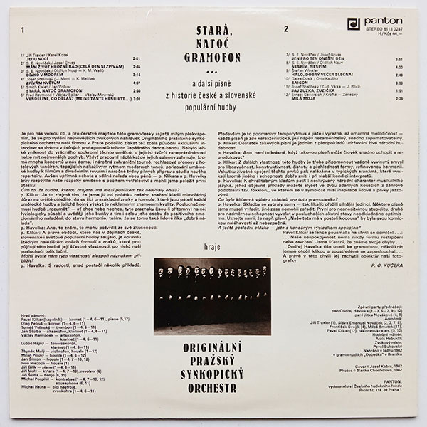 Originální pražský synkopický orchestr - Stará, natoč gramofon - Obrázek 2