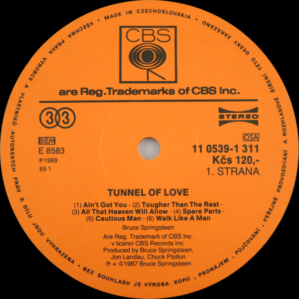 Bruce Springsteen - Tunnel Of Love - Obrázek 4
