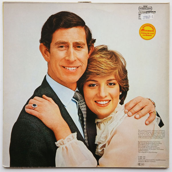 Various – The Royal Wedding Of H.R.H. The Prince Of Wales And The Lady Diana Spencer - The BBC Recording From St. Paul's Cathedral On 29th July 1981 - Obrázek 2